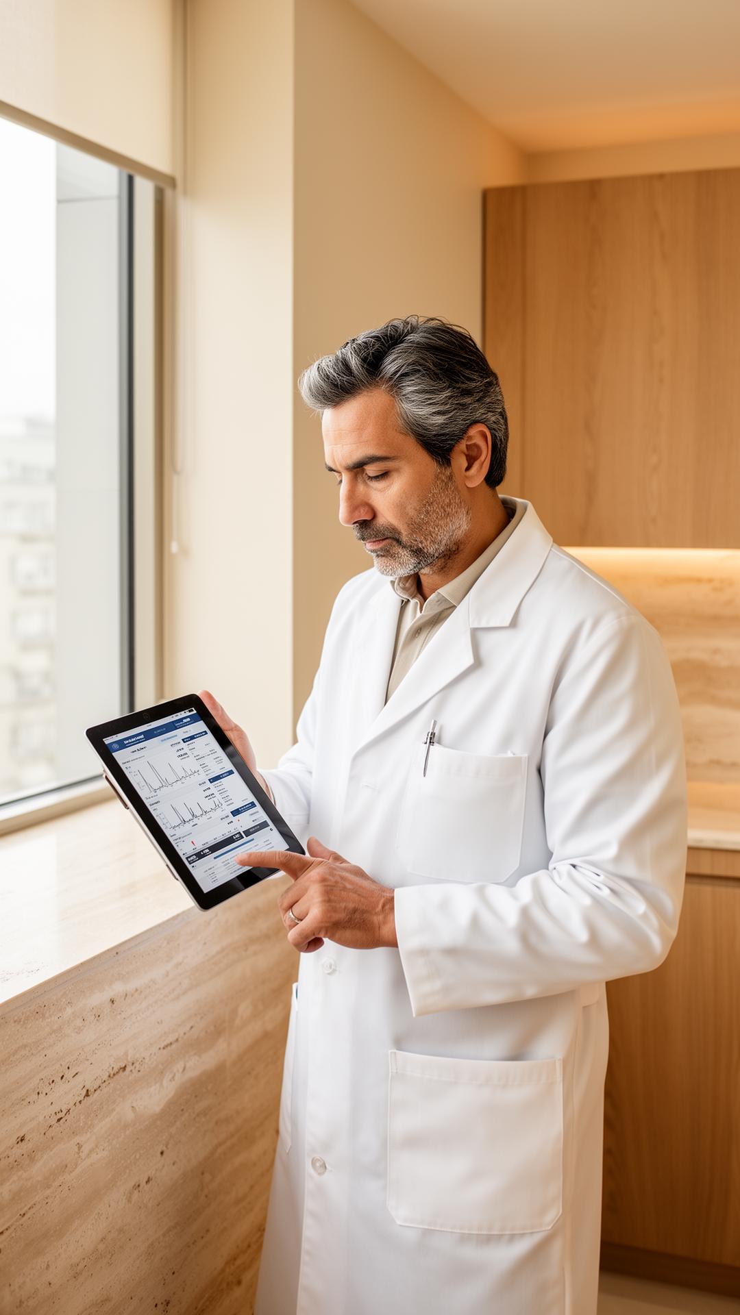 LONVÉ physician reviewing patient diagnostics